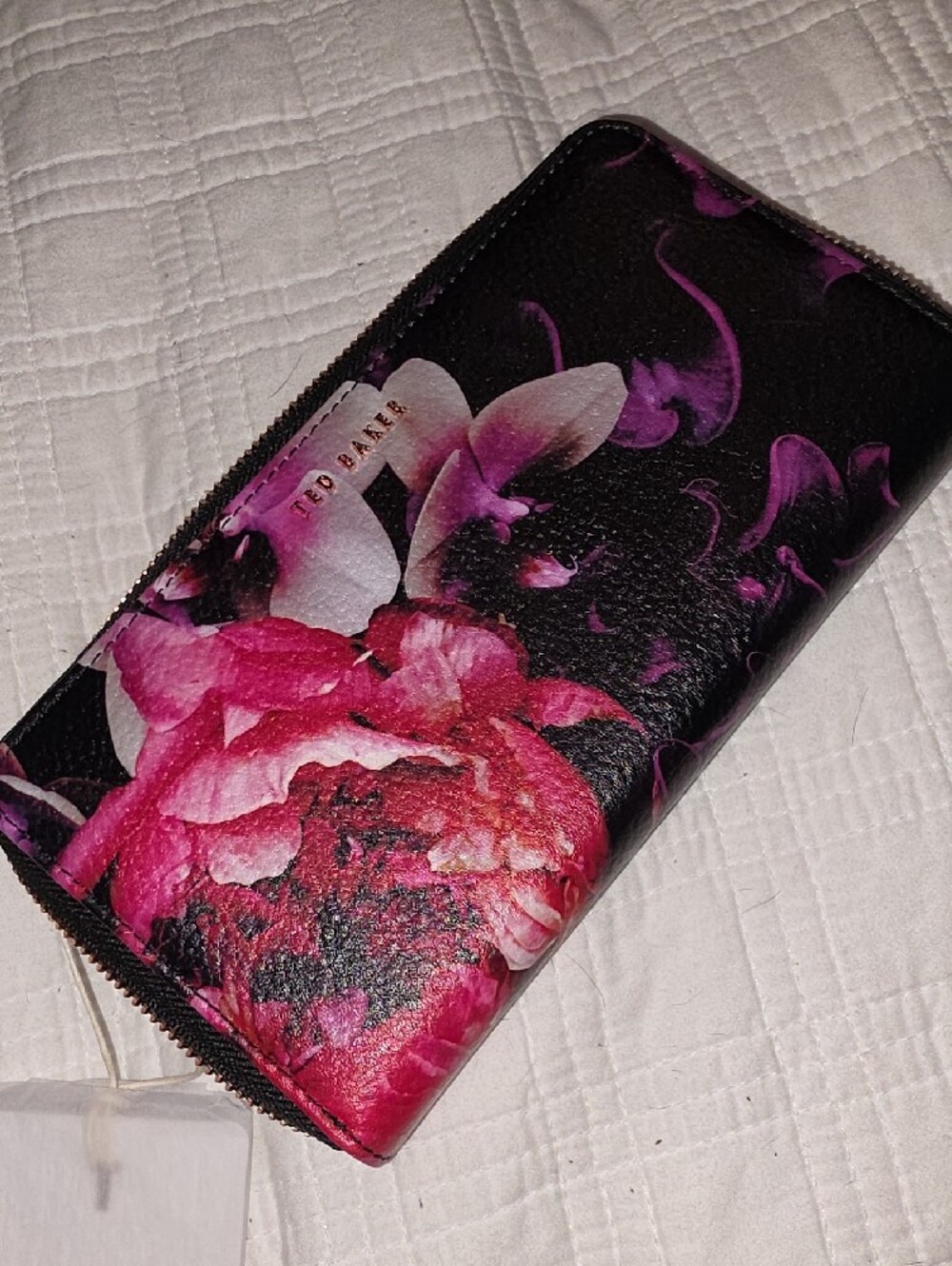 Ted Baker Black Wallet with Pink Floral Design NWT